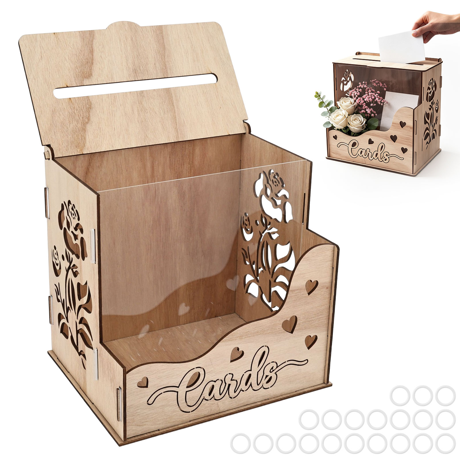 Деревянная коробка для приглаш – обзор и цена Wedding Card Box