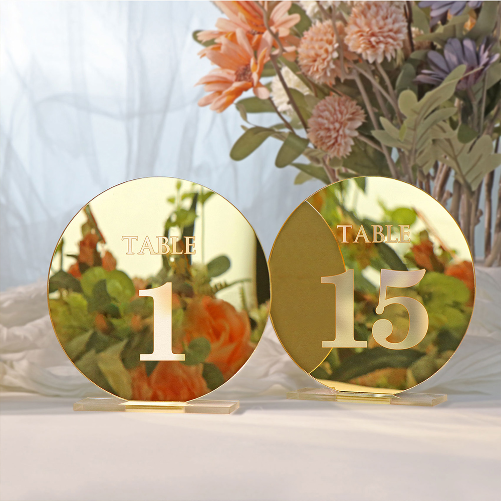Акриловый фон для свадьбы, дня – обзор и цена Table Number Gold