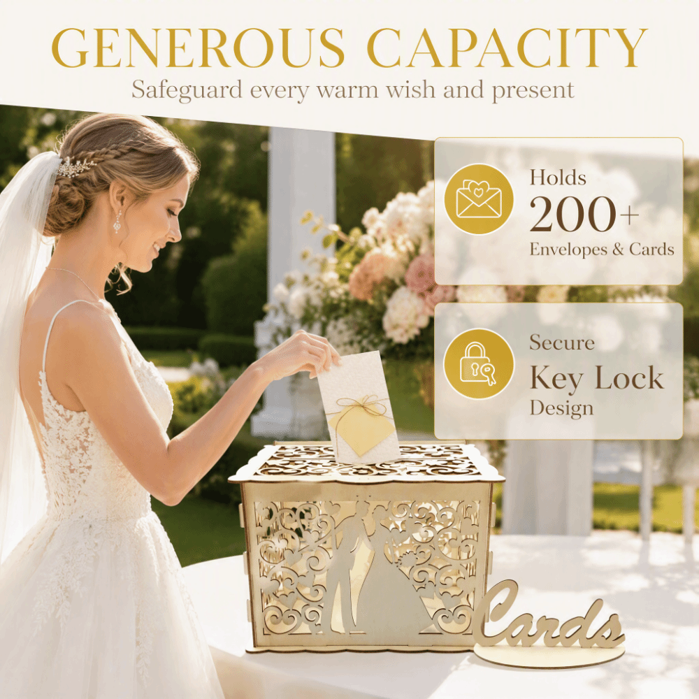 Деревянная коробка для свадебн – обзор и цена Wedding Card Box