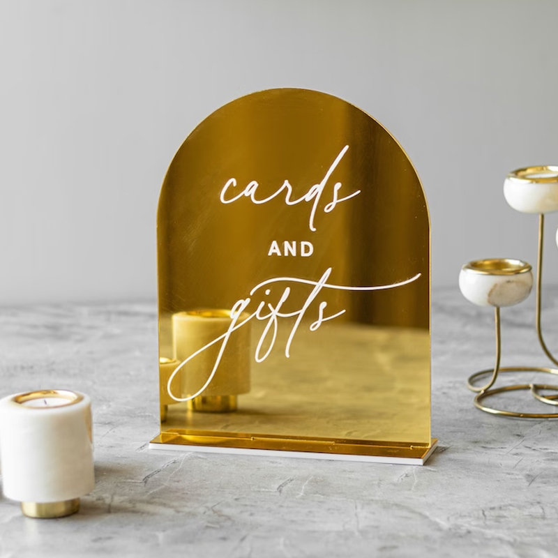 Набор из 4 свадебных вывесок,  – обзор и цена Table Number Gold