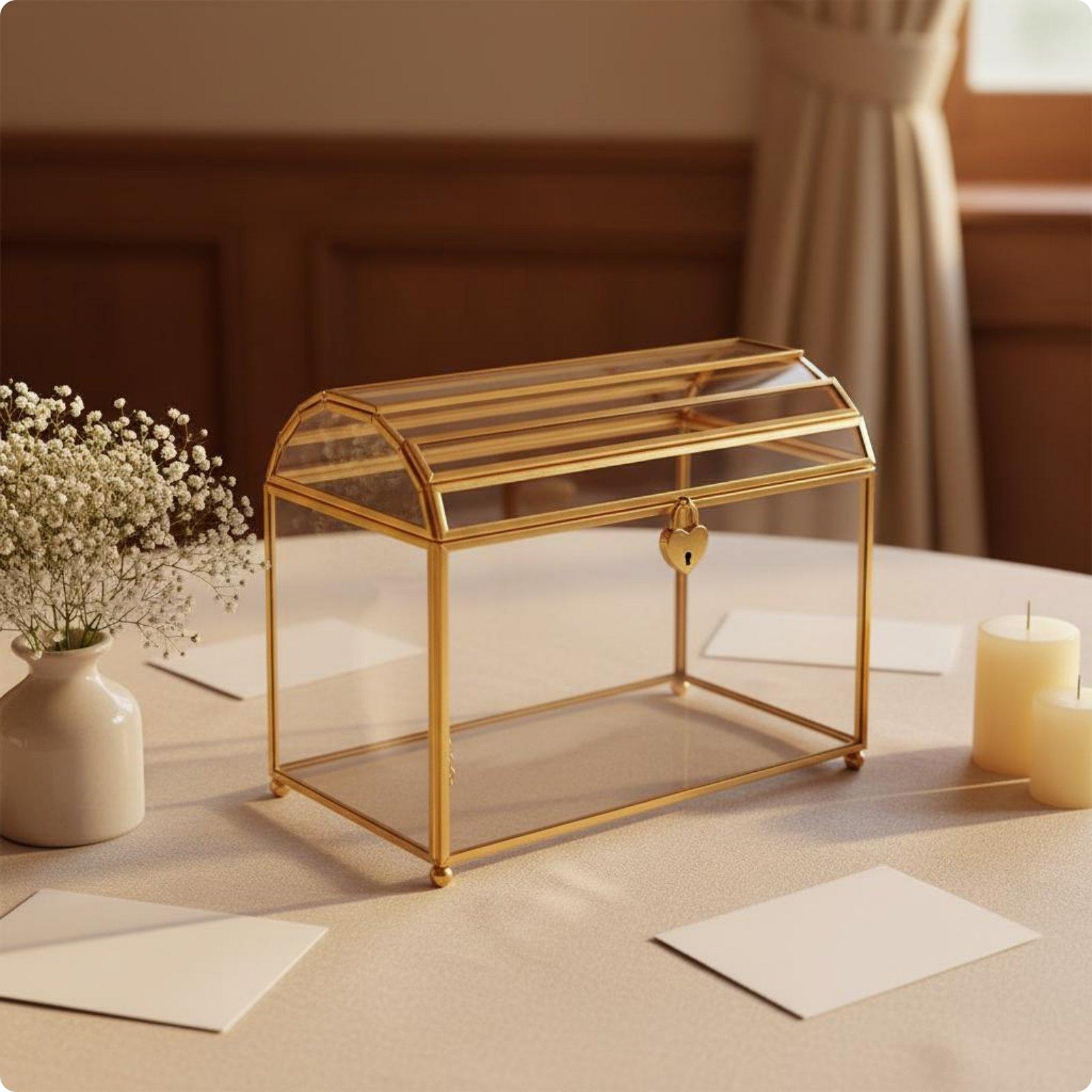 Элегантная стеклянная коробка- – обзор и цена Wedding Card Box